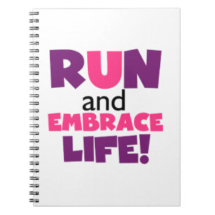 Führen Sie Embrace Life Lila Pink aus Notizblock