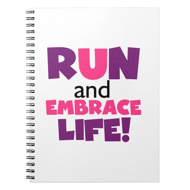 Führen Sie Embrace Life Lila Pink aus Notizblock (Vorderseite)