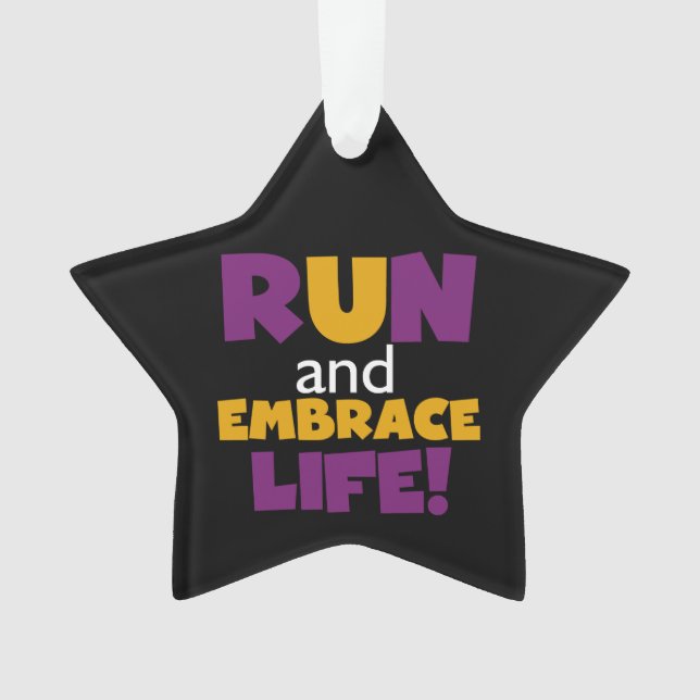 Führen Sie Embrace Life Lila Pink aus Ornament (Vorderseite)
