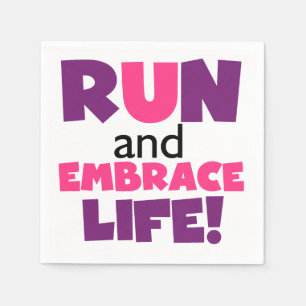 Führen Sie Embrace Life Lila Pink aus Serviette