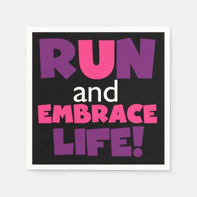 Führen Sie Embrace Life Lila Pink aus Serviette (Vorderseite)