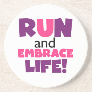 Führen Sie Embrace Life Lila Pink aus Untersetzer