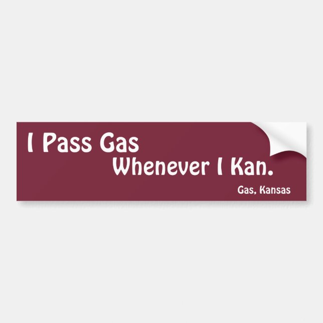 Führen Sie Gas wenn Autoaufkleber I Kan (Vorne)