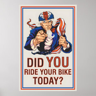 Fuhren Sie heute mit dem Fahrrad Poster