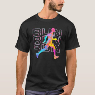 Führen Sie Künstlerischen Runner-Spaß für Marathon T-Shirt