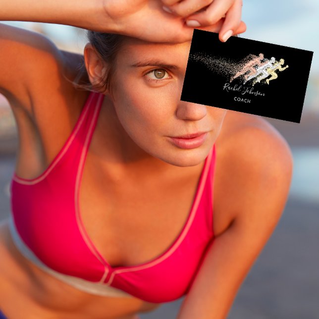 Führen Sie Sport Coach Athlete Logo-Instructor QR Visitenkarte (Running Sport Coach Athlete Logo Instructor QR Business Card)