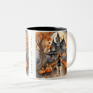 Führende Hexe mit KI generiert Zweifarbige Tasse