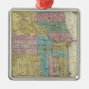 Führer-Karte von Chicago Ornament Aus Metall