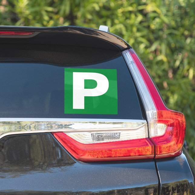 Führerschein-Anfänger mit P-Schild Aufkleber (Auto Seite)