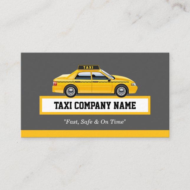 Führerschein Chauffeur - Gelbes Taxi Visitenkarte (Vorderseite)
