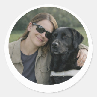 Führhund-Partnerstickers Schwarz Labrador weiblich Runder Aufkleber