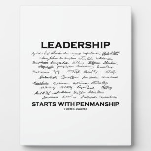 Führung beginnt mit Penmanship (Unterschriften) Fotoplatte