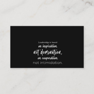 Führung beruht auf Inspiration und nicht auf Vorh Visitenkarte