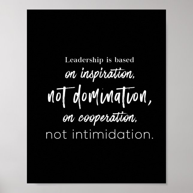 Führung beruht auf Inspiration und nicht auf Vorhe Poster (Vorne)