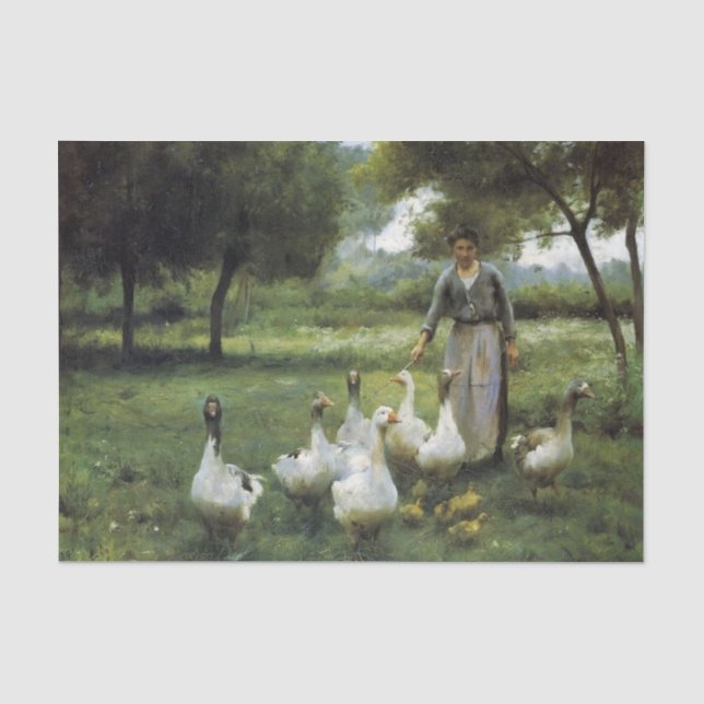 Führung der Gänse durch die Therese Cotard-Dupre Seidenpapier (Vorderseite)