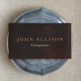 Führungskraft Berufliches Vintages Braunleder Visitenkarte