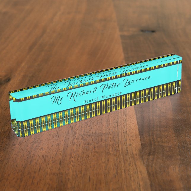 Führungskraft Blue Gold Design Namensplakette (Seite)