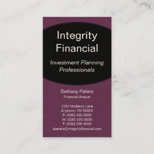 Führungskraft Curves Business Card, Eggplant Visitenkarte
