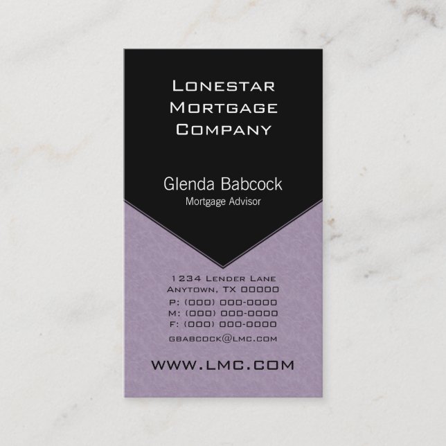 Führungskraft Edge Business Card, Lilac Visitenkarte (Vorderseite)