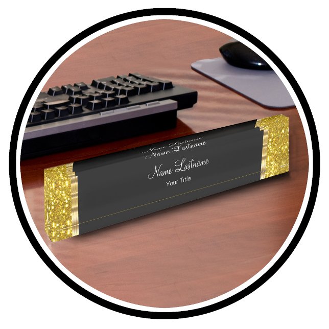Führungskraft für klassisches Gold und Glitzer Namensplakette (Von Creator hochgeladen)