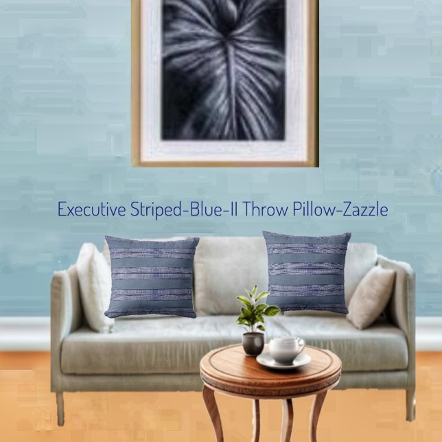 Führungskraft gestrichen Blau II Kissen (Von Creator hochgeladen)