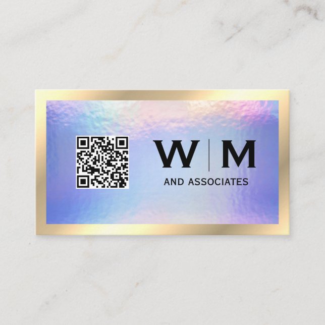 Führungskraft Gold Classic Monogramm | Iridescent  Visitenkarte (Vorderseite)