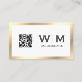 Führungskraft Gold Classic Monogramm | QR CODE Visitenkarte