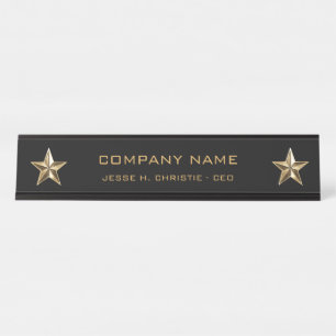 Führungskraft Gold Star Company Schreibtischnamensplakette