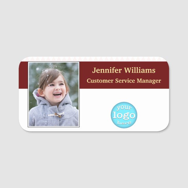 Führungskraft-ID-Foto für moderne Firmenlogos Namensschild (Vorderseite)
