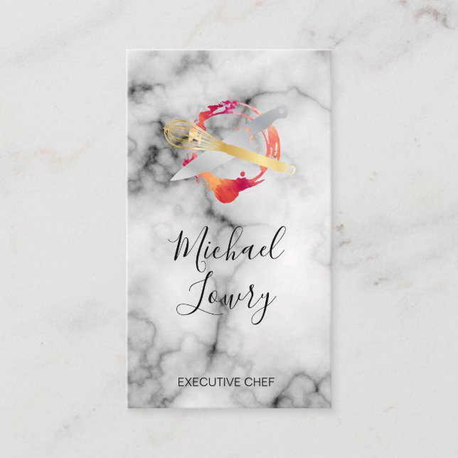 Führungskraft Koch Marmor Zeitgenössische Wasserfa Visitenkarte (Vorderseite)