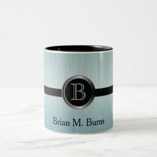 Führungskraft Monogram Design - Türkisfarbener P Zweifarbige Tasse