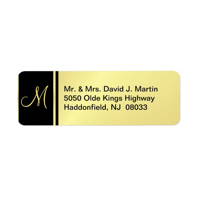 Führungskraft Monogram Labels - Gold und Schwarz (Vorne)