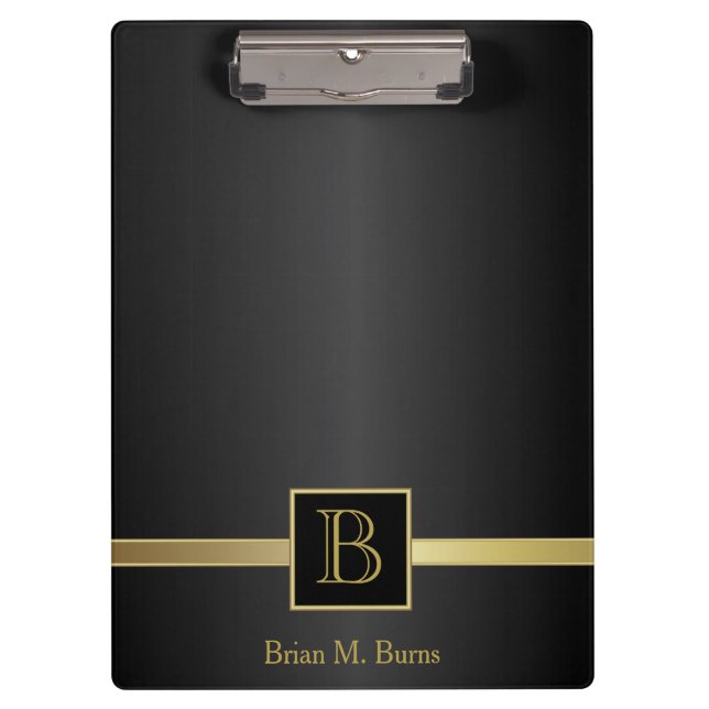 Führungskraft-Monogramm-Design Klemmbrett (Vorderseite)