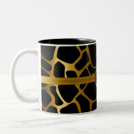 Führungskraft-Monogramm - Gold u. schwarzes Zweifarbige Tasse