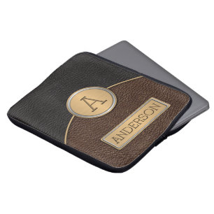 Führungskraft-Monogramm-Namen-Schablone Laptopschutzhülle