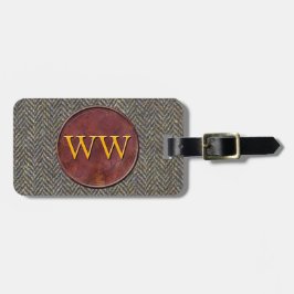 Führungskraft-Reise-Tweed + Ledernes Gepäckanhänger
