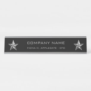 Führungskraft Silver Star Company Schreibtischnamensplakette