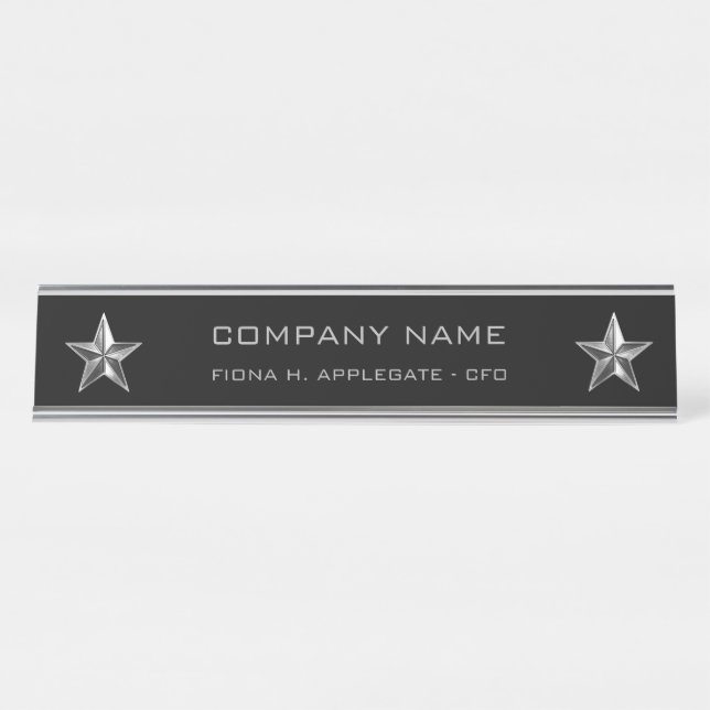 Führungskraft Silver Star Company Schreibtischnamensplakette (Vorderseite )