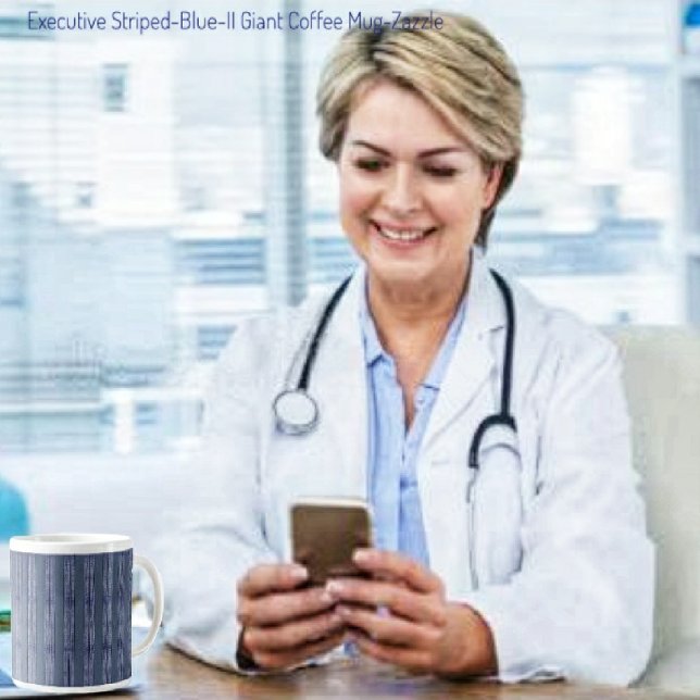 Führungskraft Streifen blau Jumbo-Tasse (Von Creator hochgeladen)
