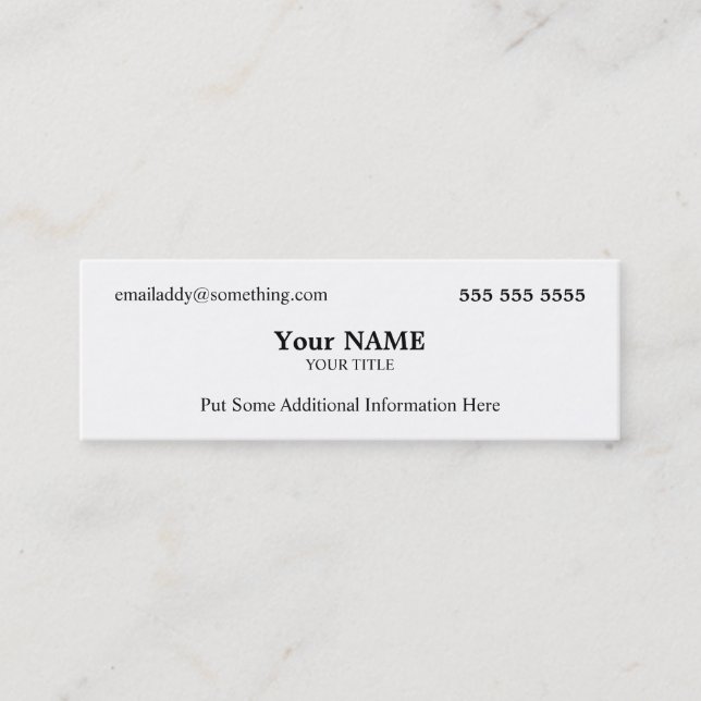 Führungskraft White Mini Visitenkarte (Vorderseite)