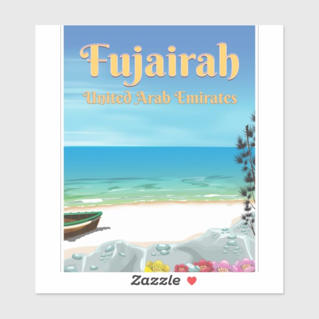 Fujairah Vereinigte Arabische Emirate Strandposter Aufkleber (Blatt)