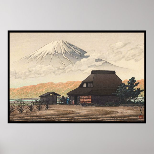 Fuji aus Narusawa Hasui Kawase shin hanga art Poster (Vorne)