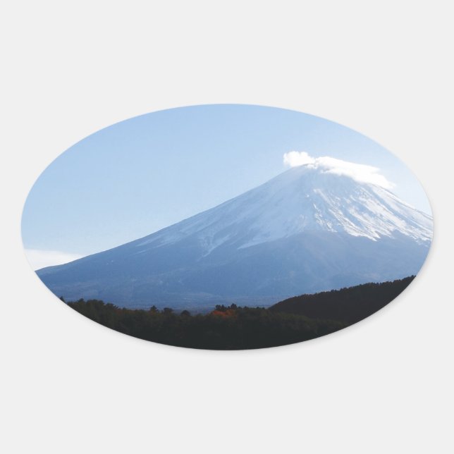 Fuji Fuji Lake Kawaguchi Ovaler Aufkleber (Vorderseite)