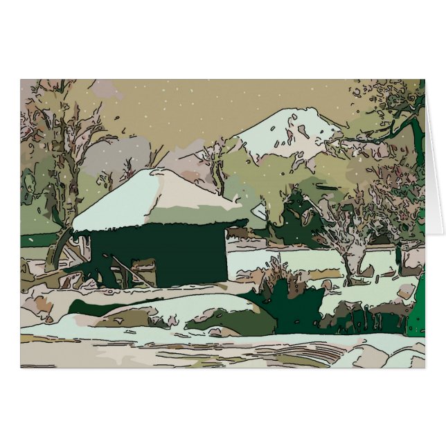 Fuji im Schnee (Vorderseite (Horizontal))