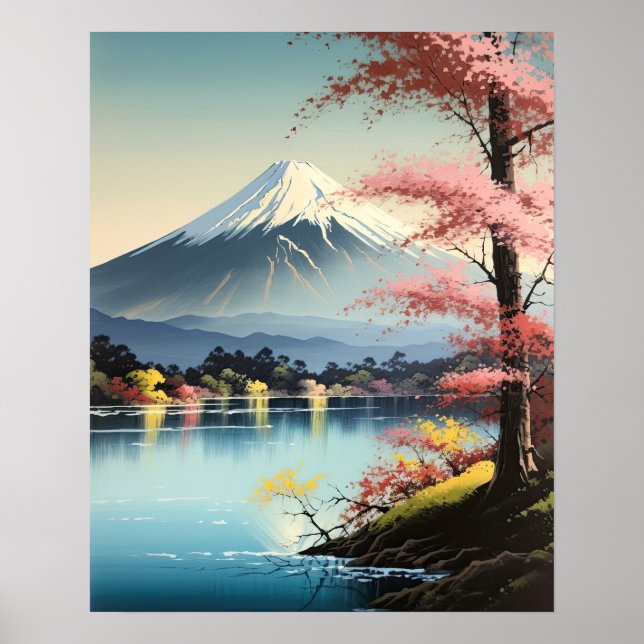 Fuji Japanese Art Print Poster (Vorne)