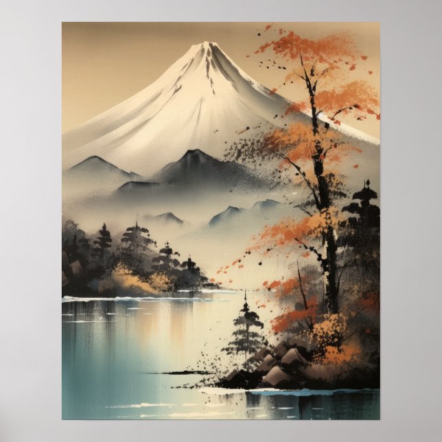 Fuji Japanese Art Print Poster (Vorne)