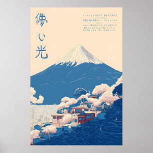 Fuji-Kunstprint Blaues Bergpanorama Poster