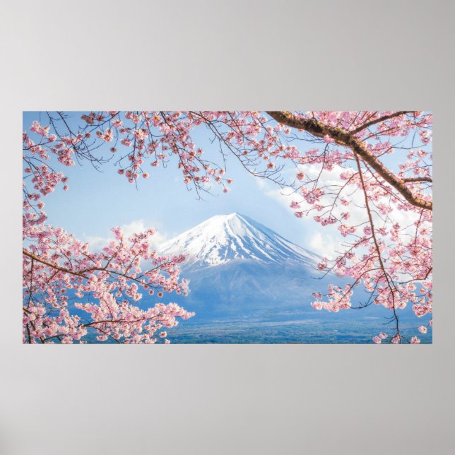 Fuji Mountain | Kawaguchiko-See | Frühjahr in Japa Poster (Vorne)
