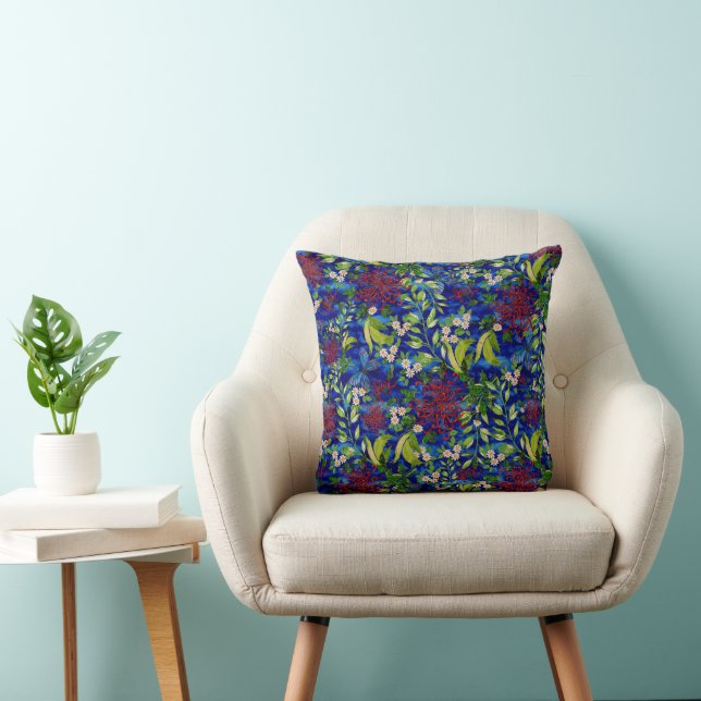 Fuji Mums Daisies und Schmetterlinge Kissen (Stuhl )