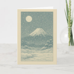 Fuji-san en hiver Carte de Noël japonaise